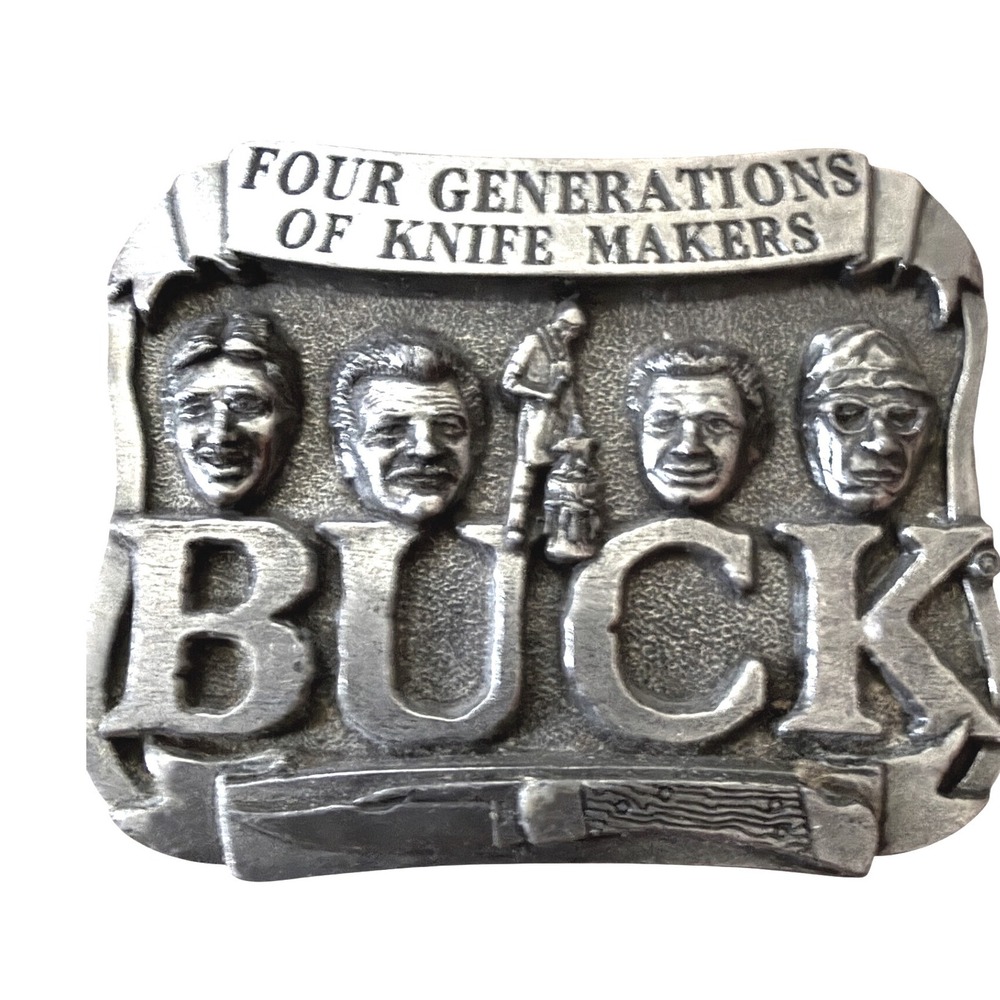 Buck Knives Belt Buckle Four Generations of Knife Makers Smoky Mountain Vintage